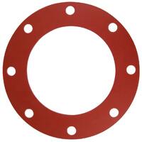 12" Red Rubber (SBR) Gasket, 150#, Full Face, (1/8" thick)